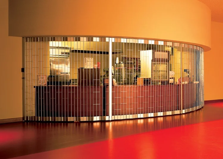 Sliding administrative security grille